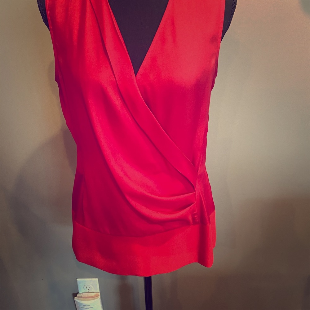 Kenneth Cole red sleeveless blouse